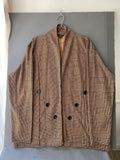 Blazer croisé prince-de-galles camel