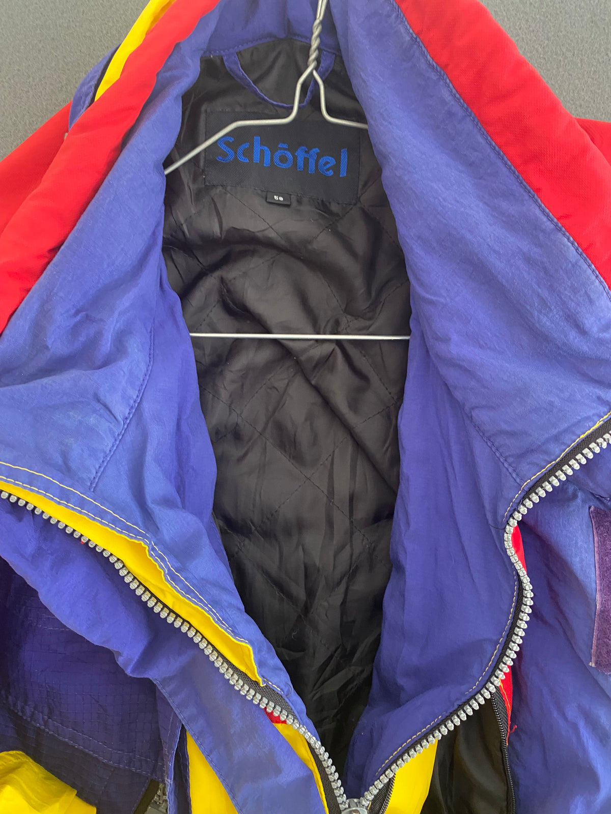 Veste de ski Schöffel vintage jaune rouge et violet