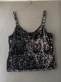Caraco à sequins noir et argent
