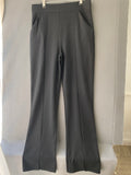 Pantalon évasé noir à fentes sur le devant
