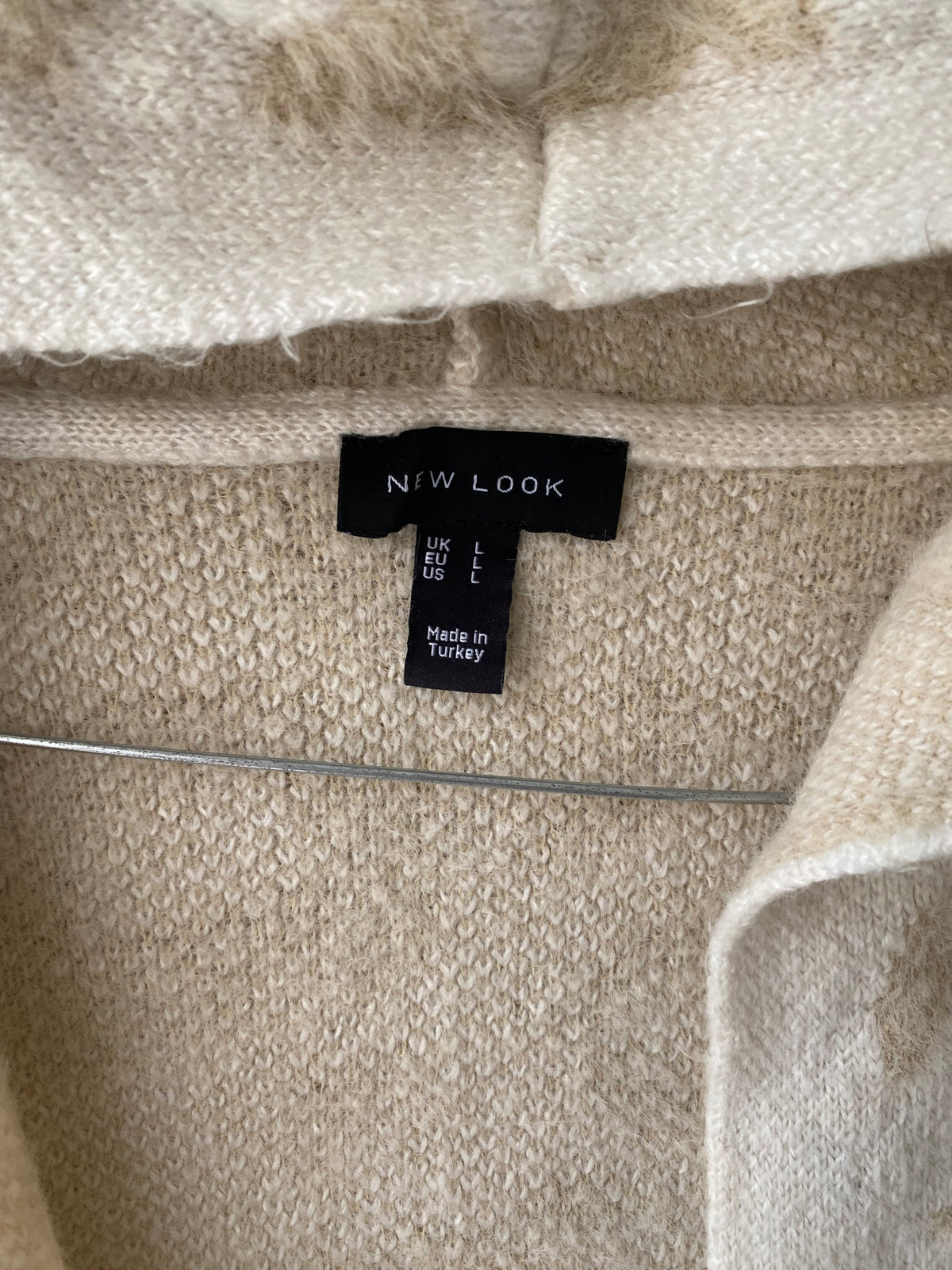 Gilet long à capuche léopard écru