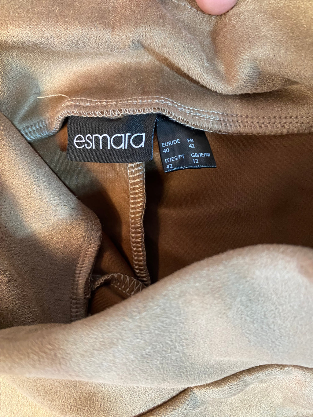 Legging en suédine camel taille haute