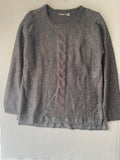 Pull noir à sequins et torsade effet 2 en 1