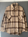 Chemise oversize à carreaux marron et beige