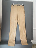 Pantalon slim en simili cuir beige