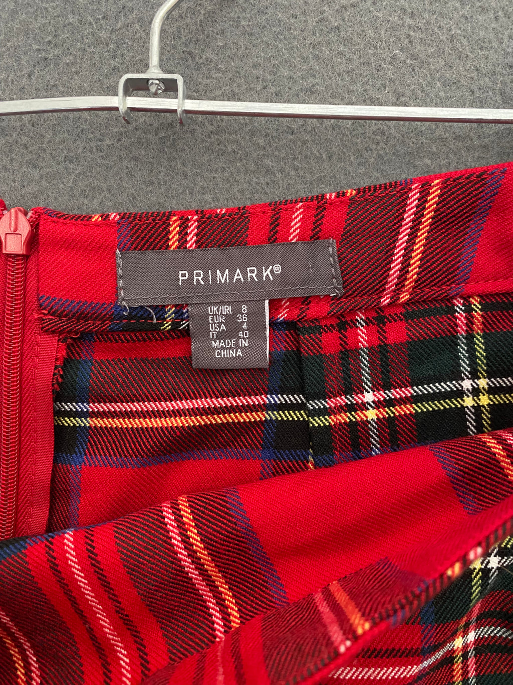 Mini-jupe tartan rouge