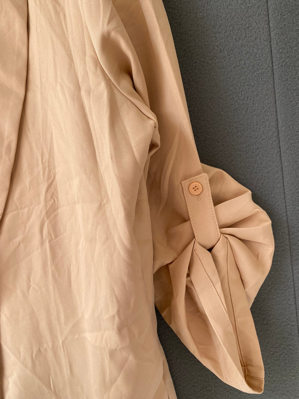 Blazer oversize beige à manches retroussables