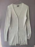 Gilet long côtelé vert sauge