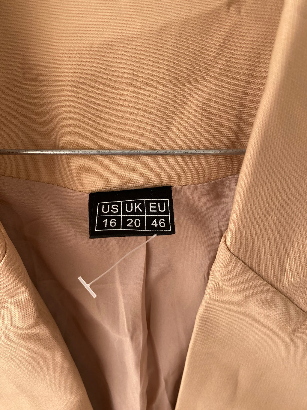 Blazer oversize beige à manches retroussables