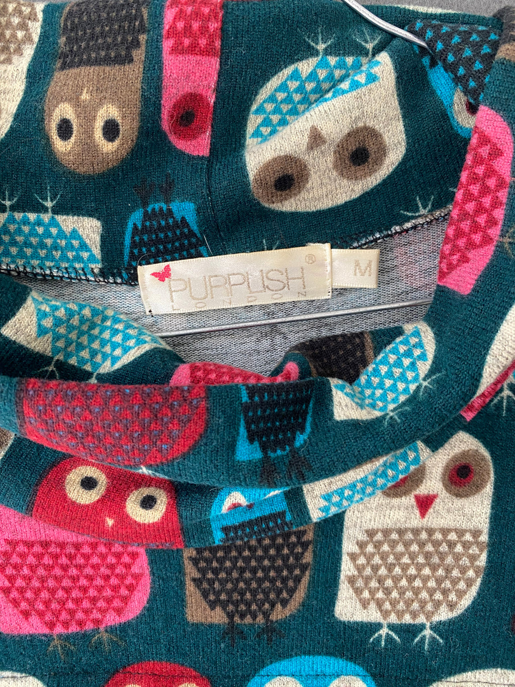 Robe imprimé hiboux à manches courtes