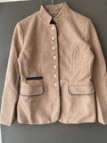 Veste beige à col montant et boutons dorés