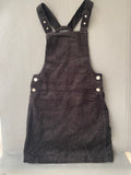 Robe salopette en velours côtelé noir