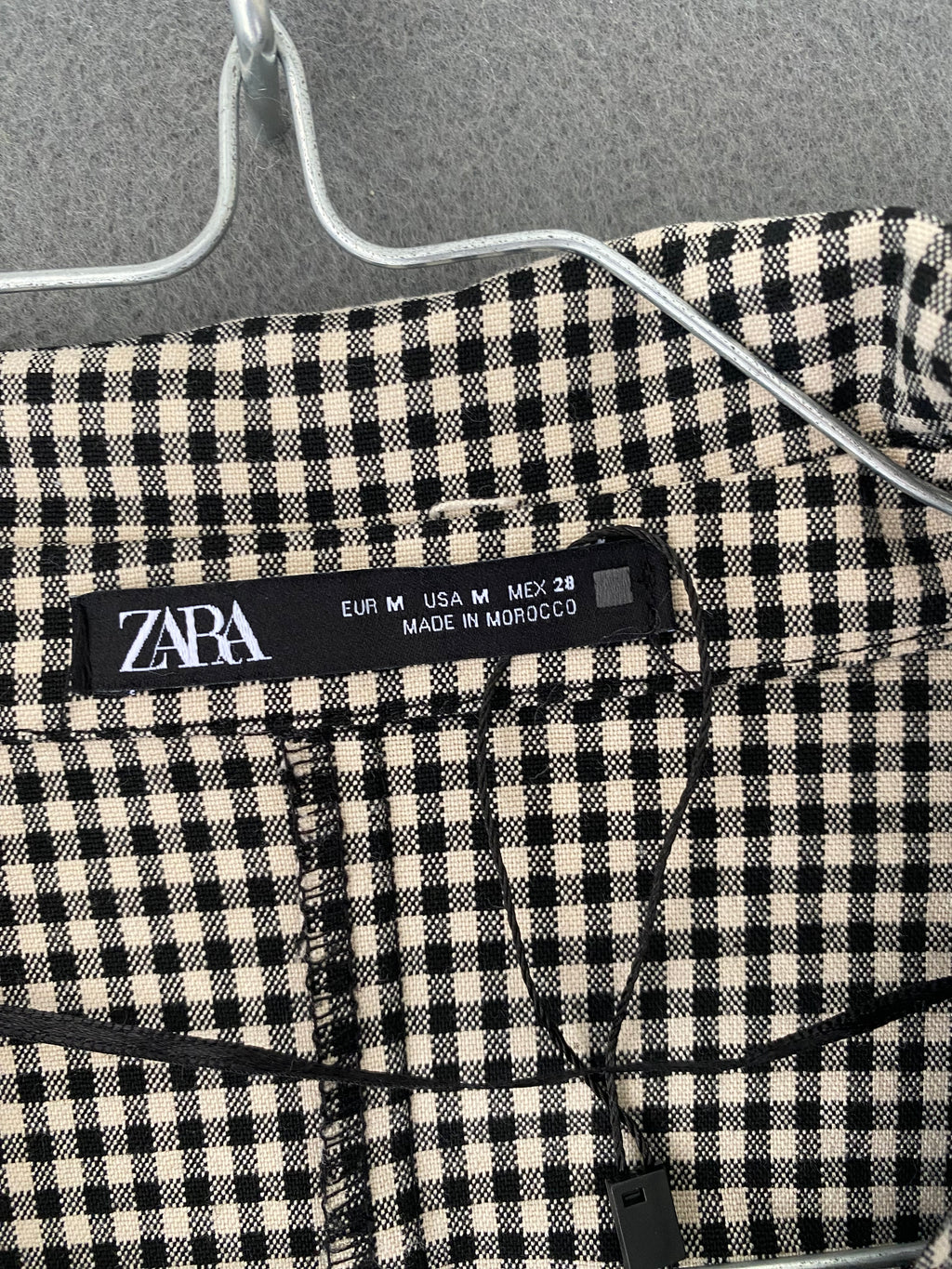 Robe chemise vichy noir et écru