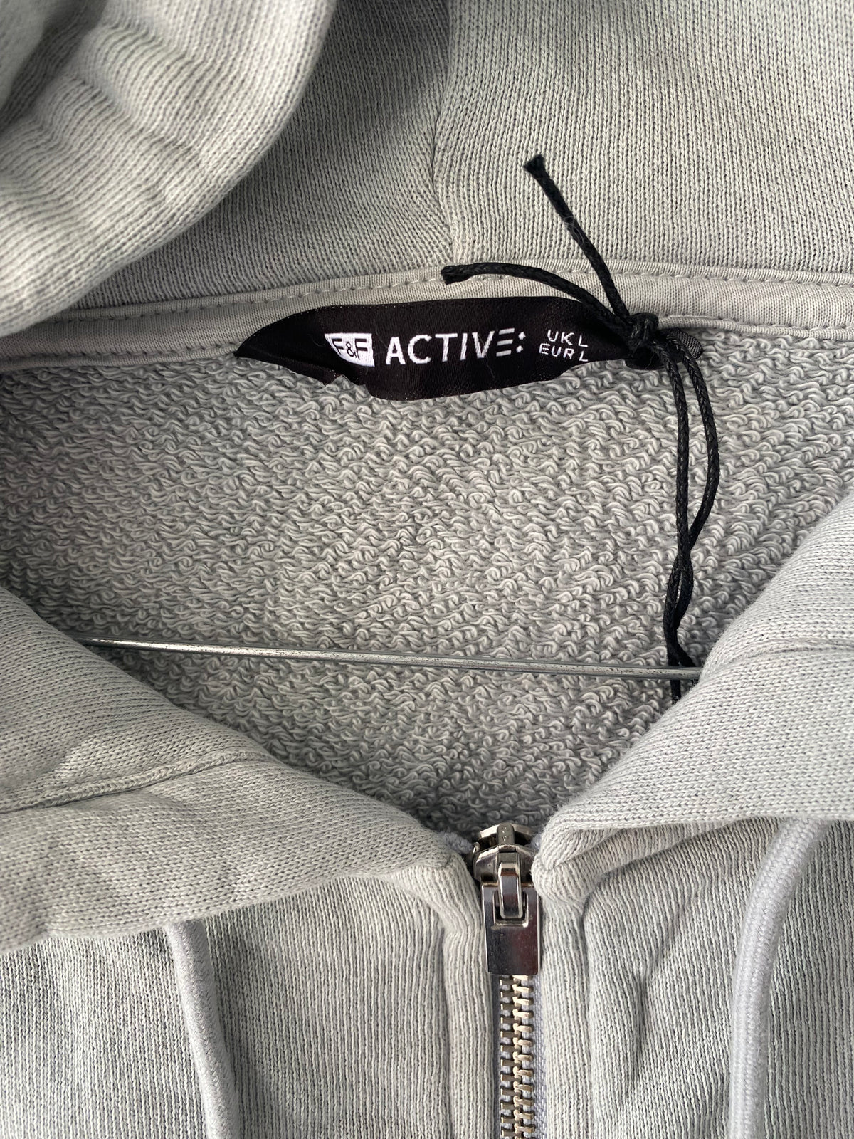 Sweat zippé court à capuche gris clair
