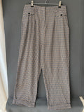 Pantalon large pied-de-poule à revers