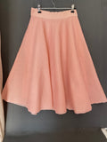 Jupe patineuse midi texturée pêche