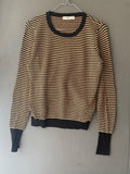Pull en maille à motif nid d'abeille noir et beige
