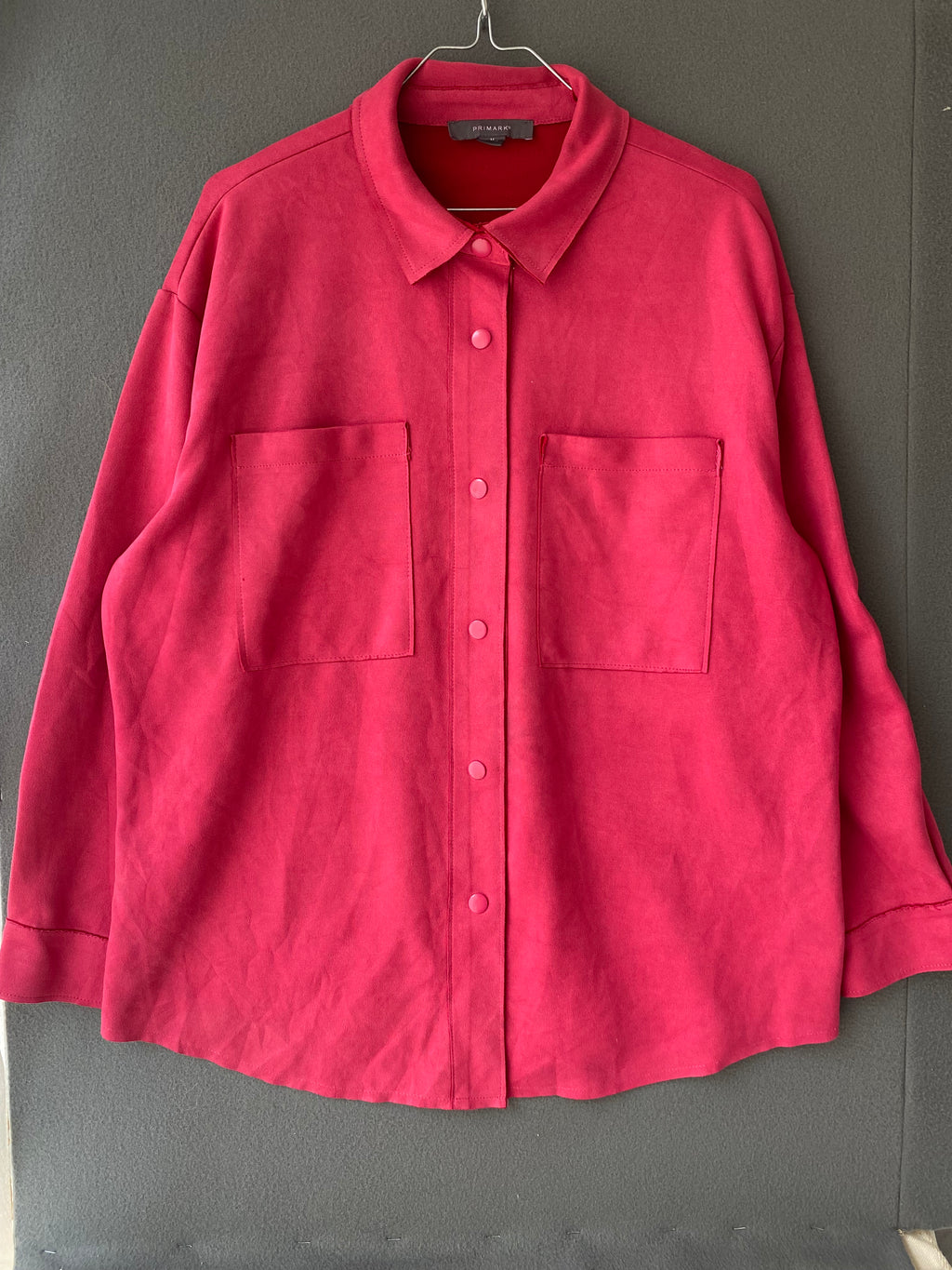 Surchemise en suédine framboise