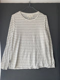 T-shirt manches longues rayé gris et blanc