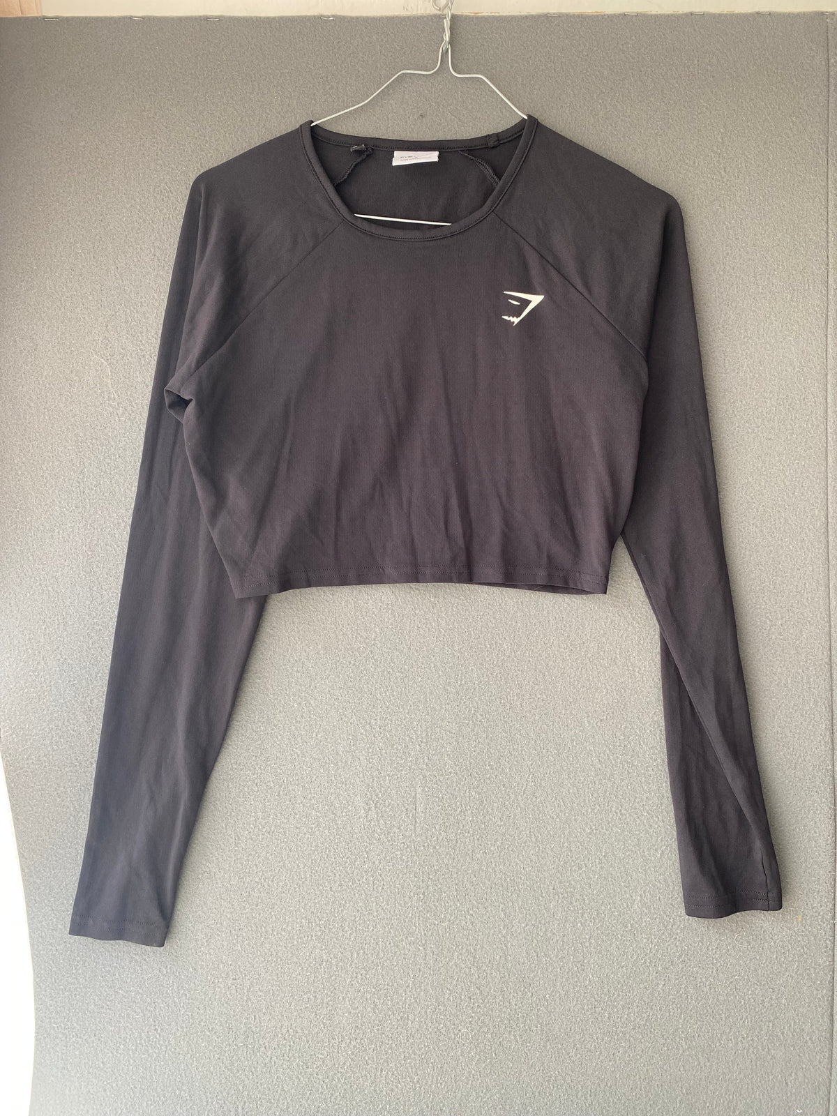Crop top de sport noir à manches longues