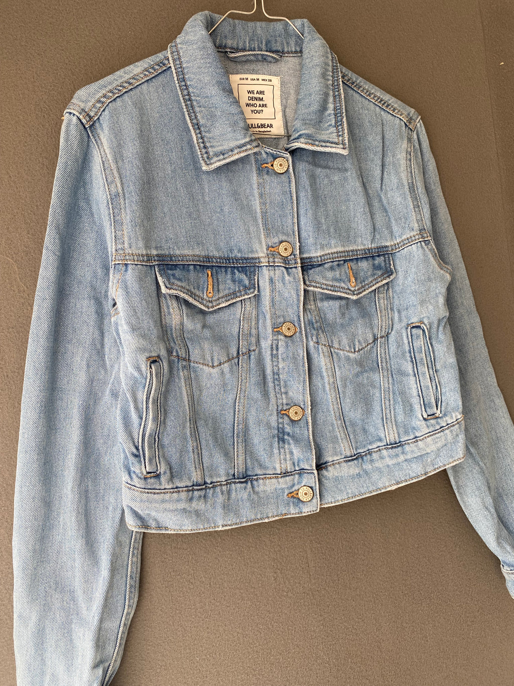 Veste en jean courte bleu clair