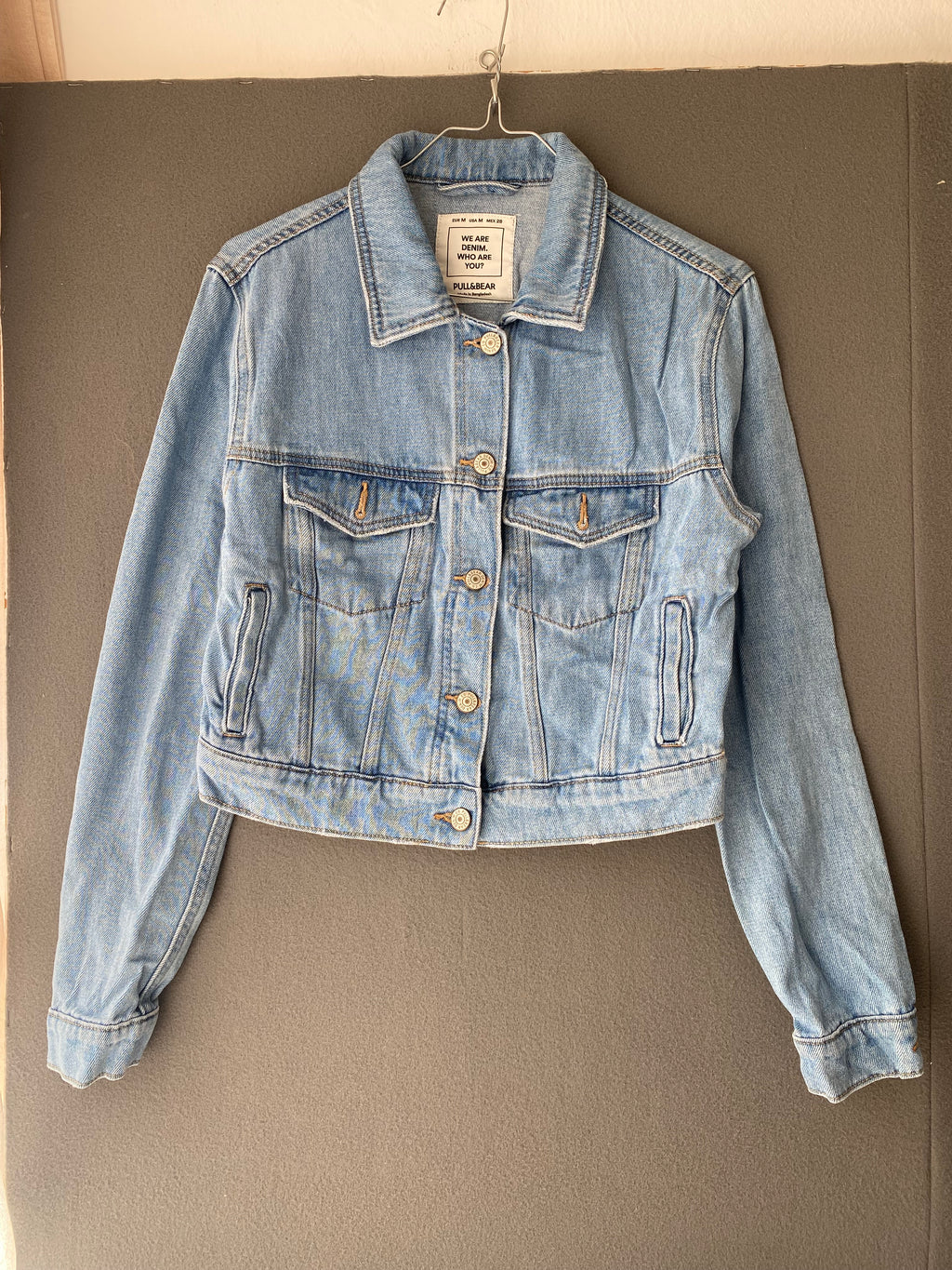 Veste en jean courte bleu clair