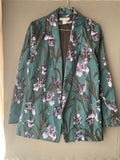 Blazer satiné vert imprimé iris