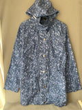 Imperméable léger à capuche fleuri bleu