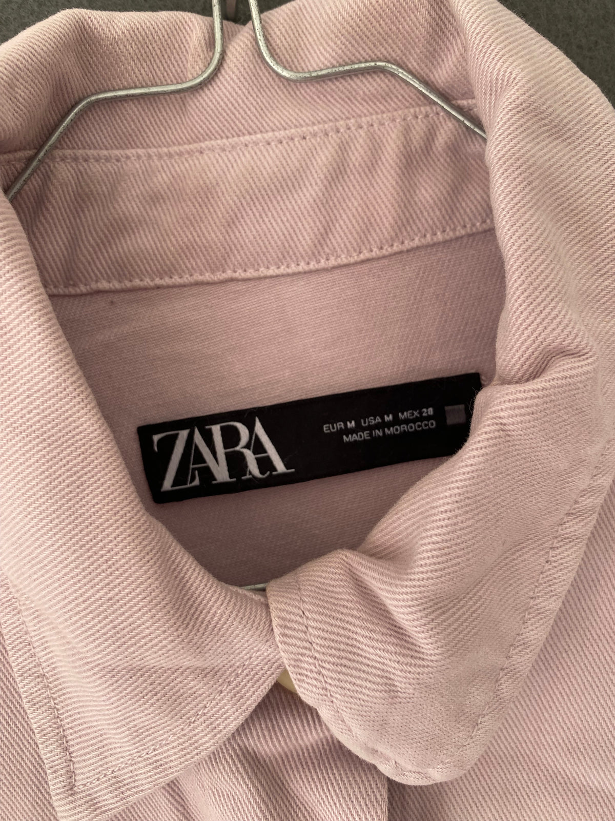 Veste courte en jean lilas