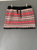 Mini-jupe en maille jacquard rouge et noir