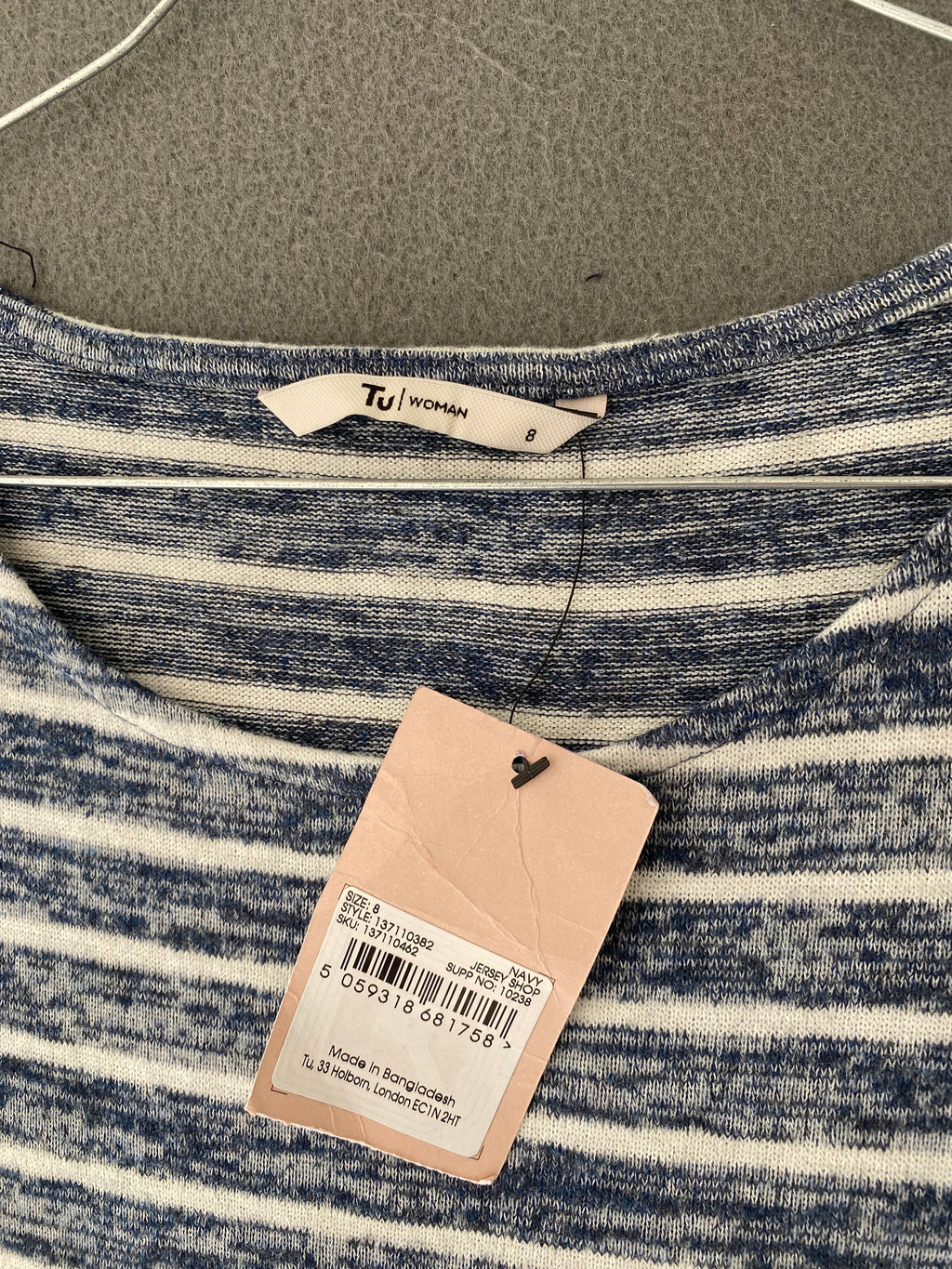 Débardeur rayé bleu et blanc