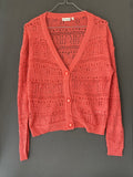 Gilet ajouré corail à col V