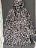 Imperméable à capuche imprimé léopard