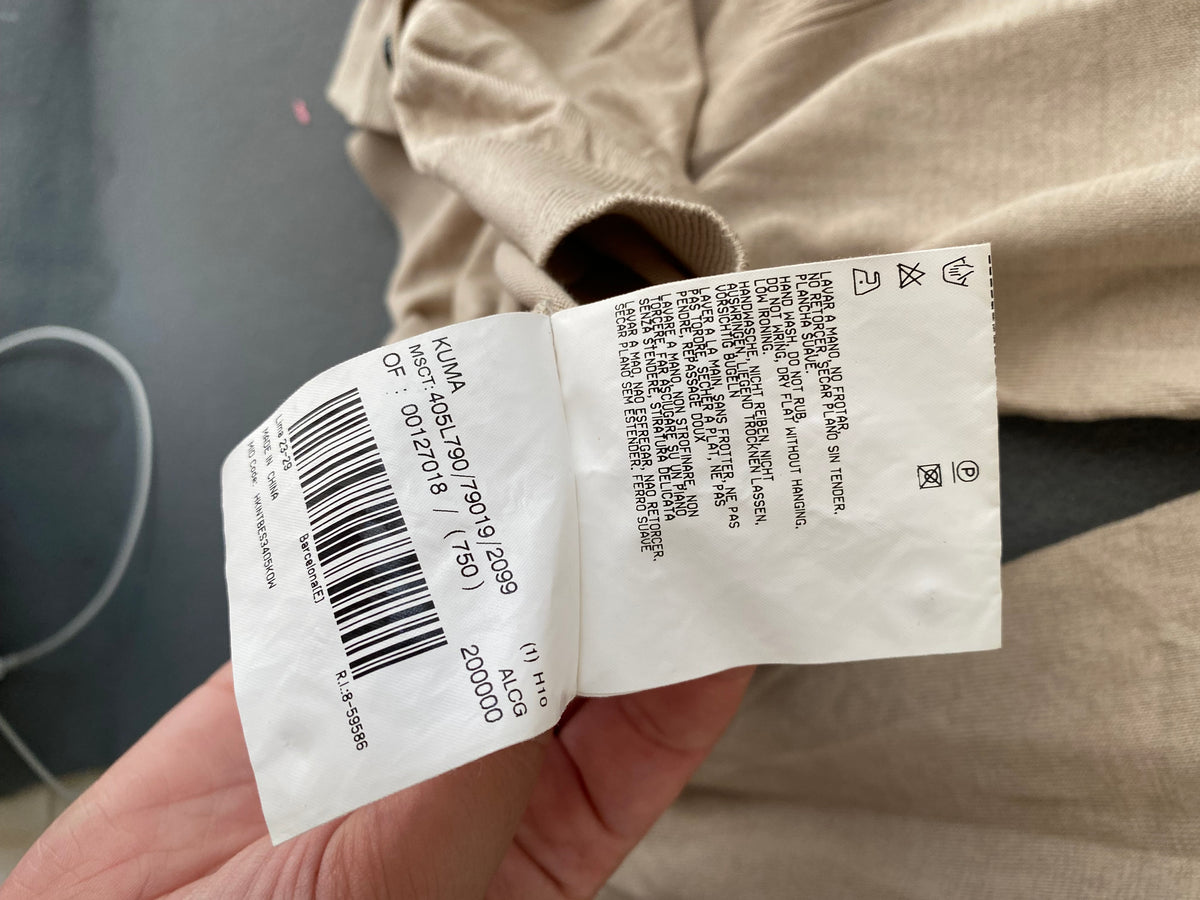 Gilet beige en maille fine à manches 3/4