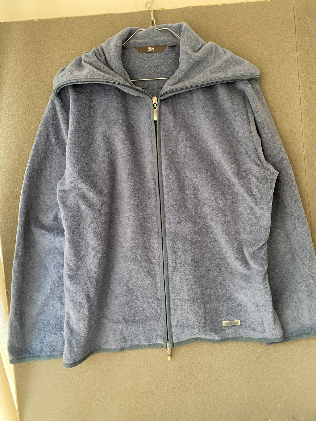 Veste polaire zippée bleu-gris