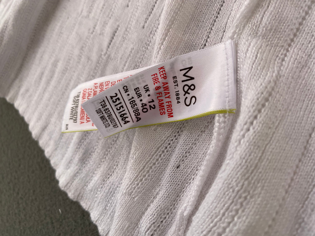 Pull cache-cœur blanc en maille fine