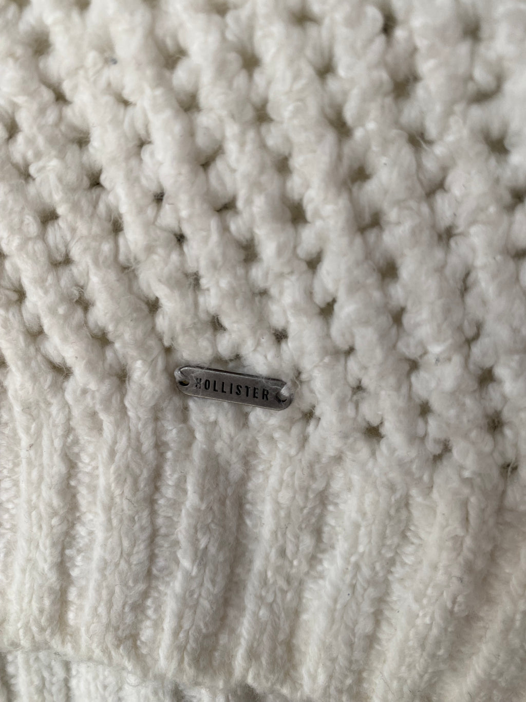 Gilet long ajouré écru