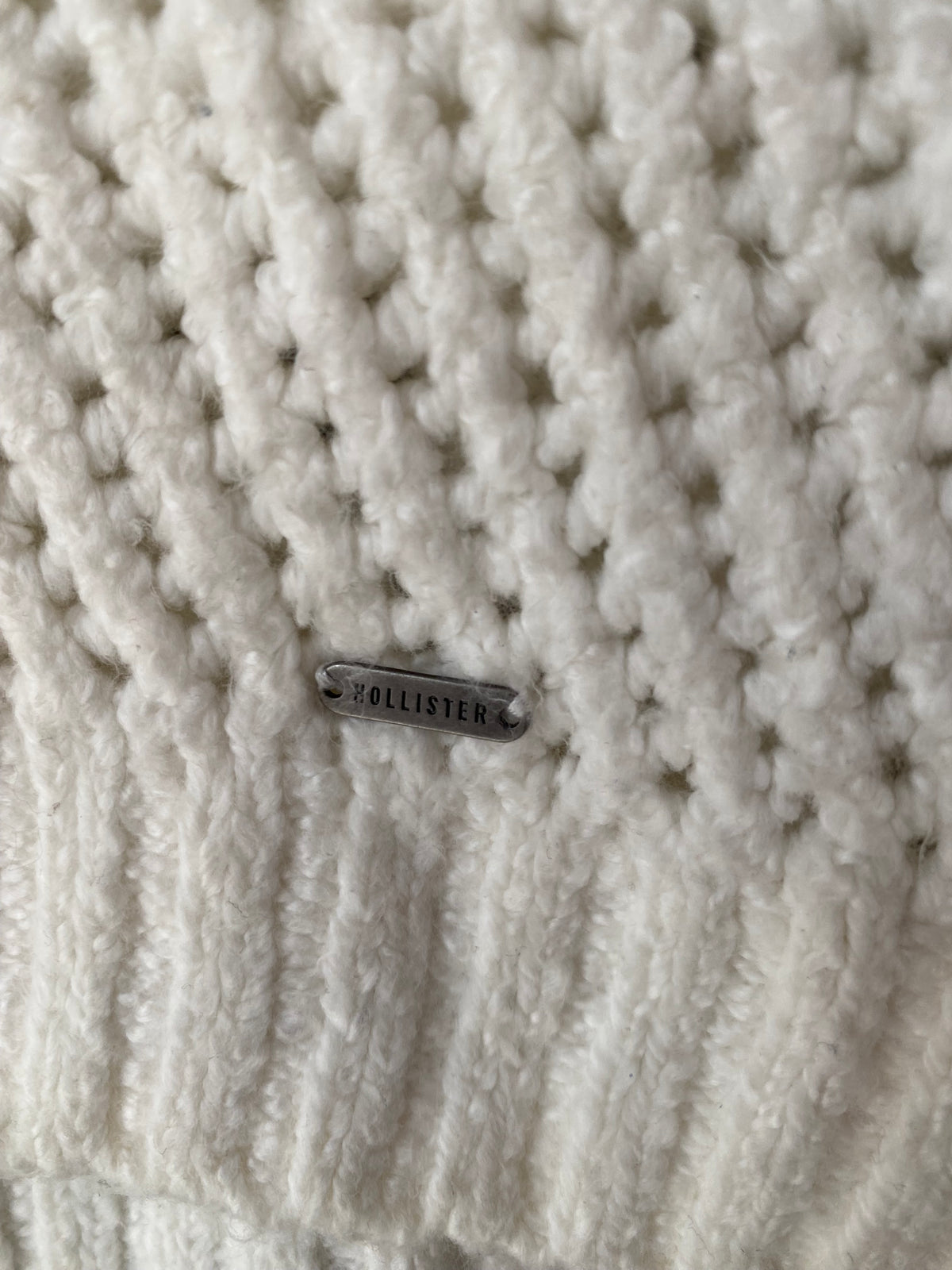 Gilet long ajouré écru