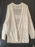 Gilet long ajouré écru