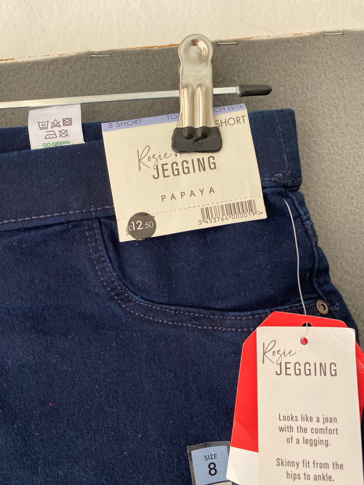 Jegging bleu marine à taille élastique