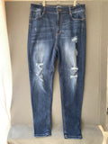 Jean skinny destroy bleu foncé